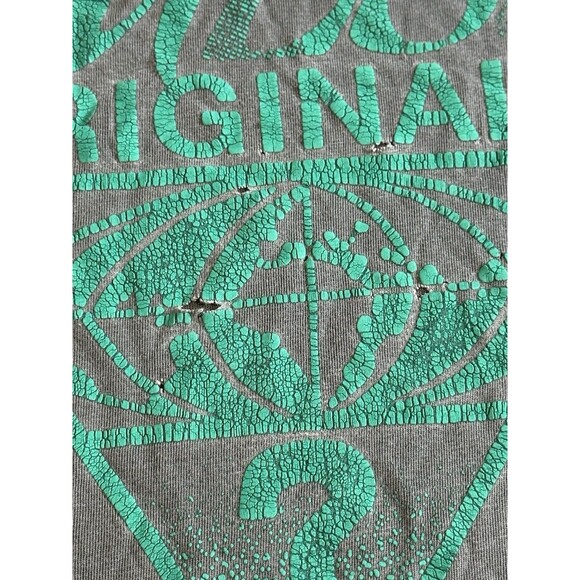 Vintage 90s Guess Surf Fader T Shirt Distressing Double Sided Grey Size Medium - Picture 6 of 7